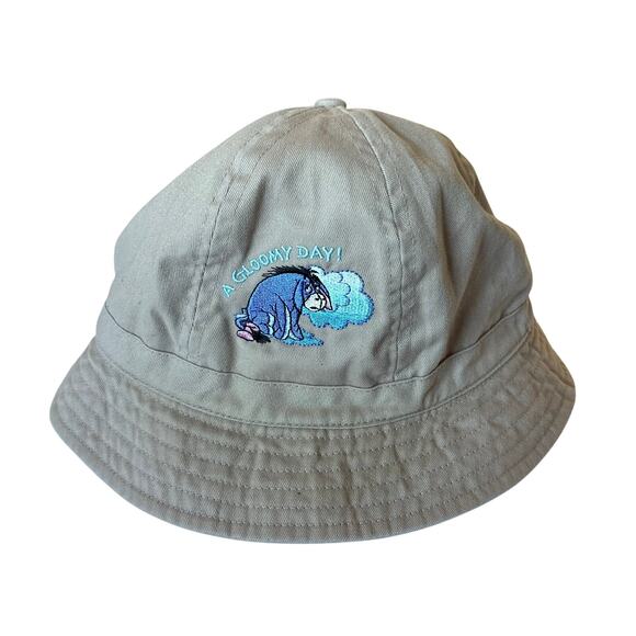 Disney Vintage Womens One Size Tan Embroidered Eeyore Bucket Hat Winnie the Pooh - Picture 1 of 5